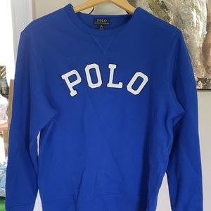 Unisex polo logo sweatshirt blue